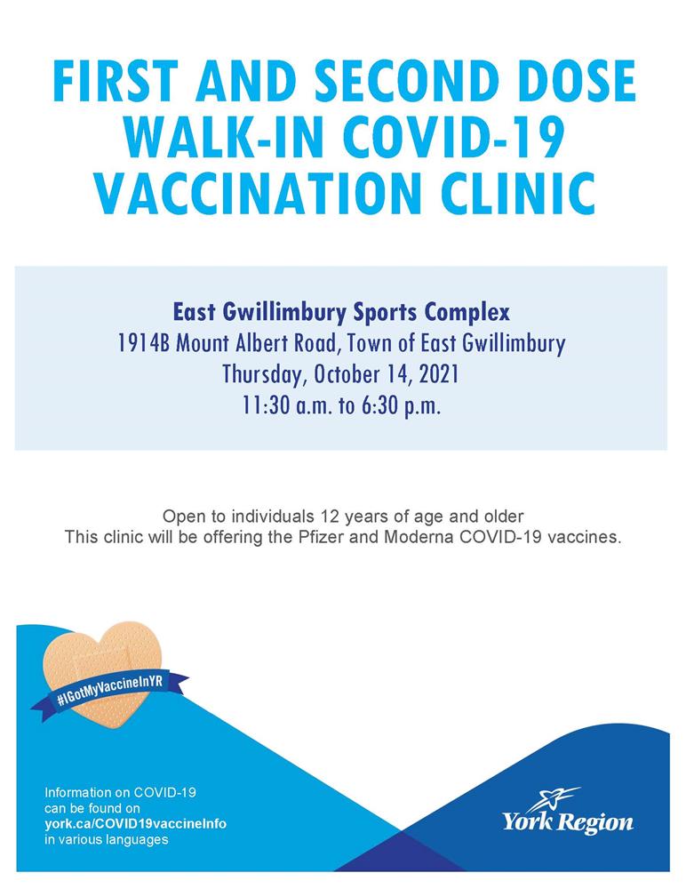 COVID-19 Walk-in Vaccination Clinic Poster